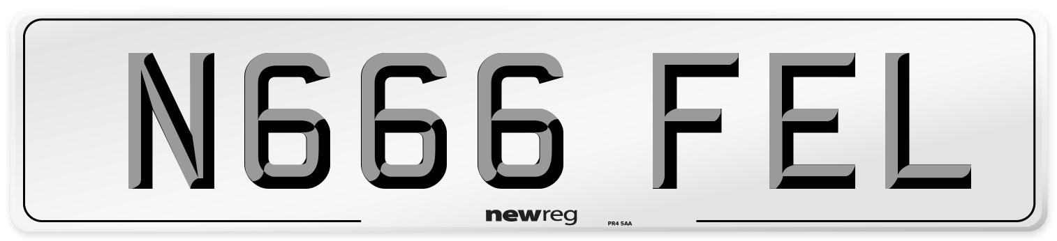 N666 FEL Number Plate from New Reg